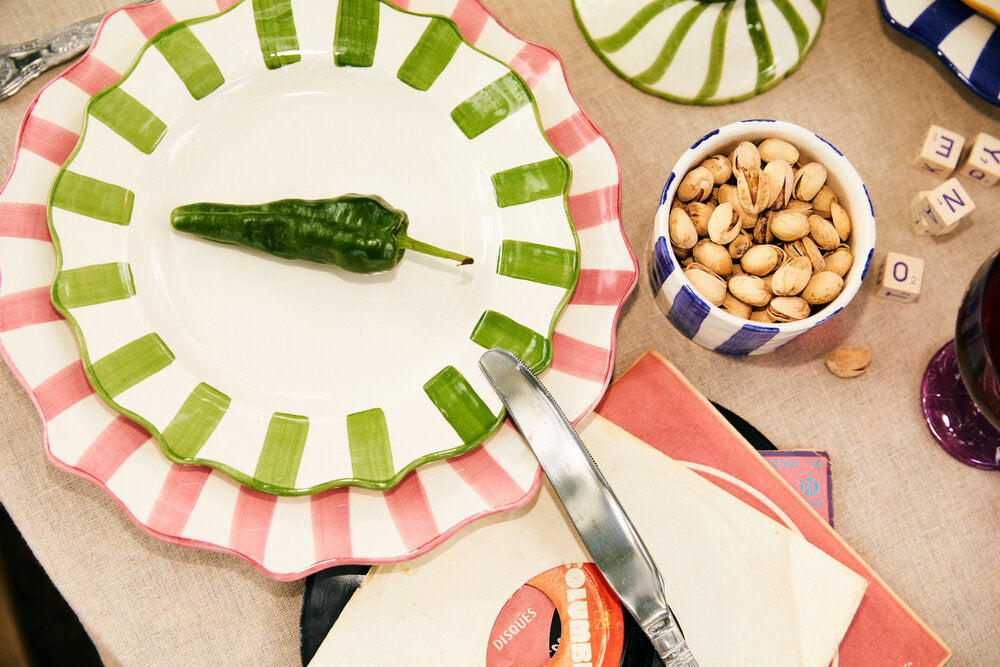 Pink Scalloped middagstallerken, Pink - Ø27 cm